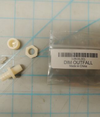 DIM Outfall (drain plug, cap, pipe, and nut assembly)